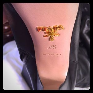 Prada Knee/Thigh boots black leather