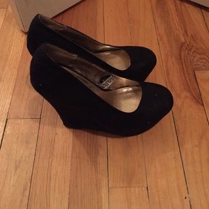 Black Suede Wedges