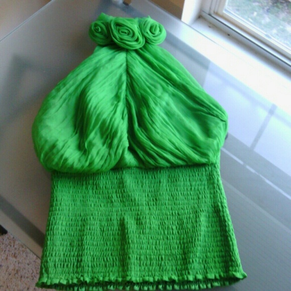 Green Bebe Halter Top