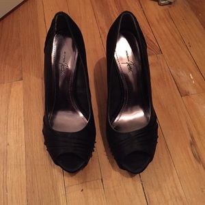 Black open toe heels!