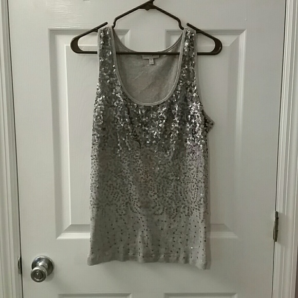 Silver Sequin Top