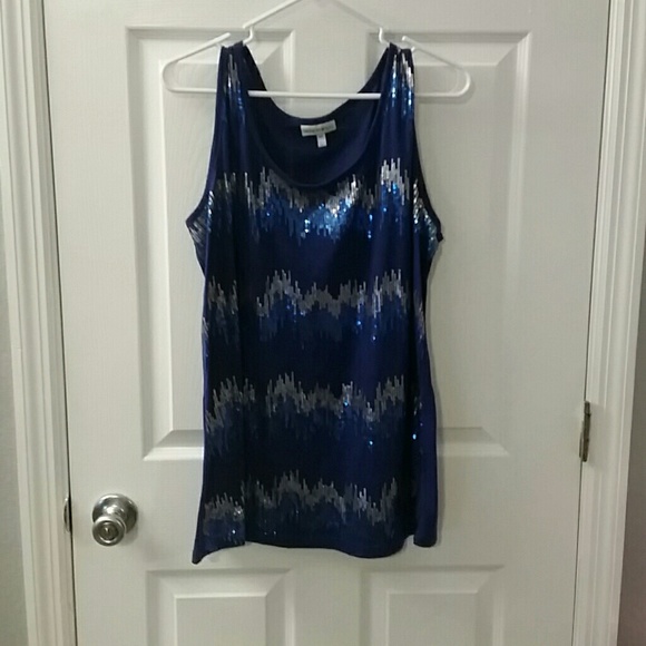 Blue Sequin Tank