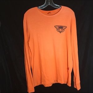 Orange Vans Long Sleeve California Native Sk8 Tee