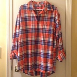 Blue and orange large izod men's button down.