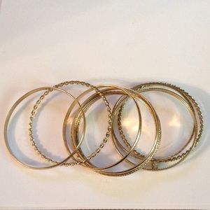 Set of 11 gold bangles