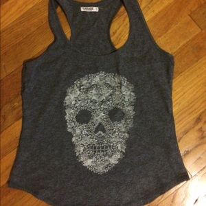 Grey skull head tank top
