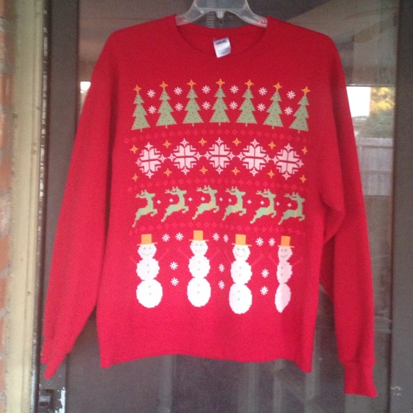 Tops - Christmas Sweatshirt Red
