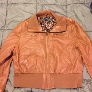 Light brown leather jacket