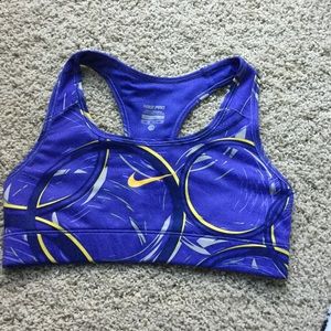 Nike purple live strong sports bra