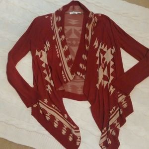 Blu Pepper drape front Aztec print cardigan