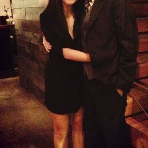 Mini wrap stretch dress in black