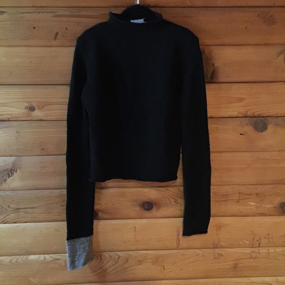 Sweaters - Black Fitted Wool Sweater