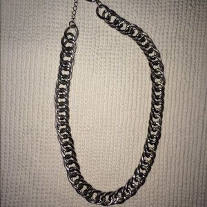 Adjustable silver chain necklace