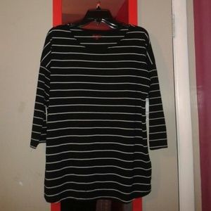 Black and white striped boyfriend shirt