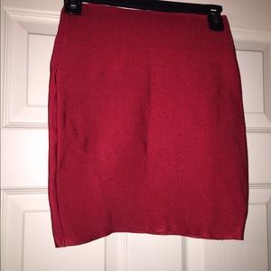 Red body con skirt