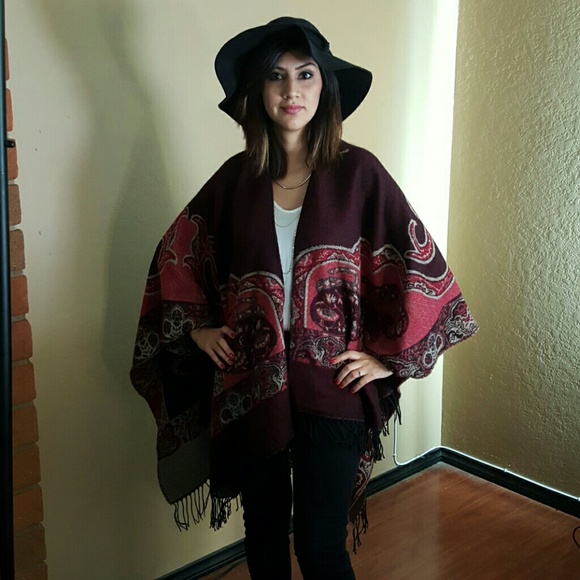 BCBG Fringe Poncho