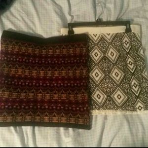 2 Forever 21 Patterned Pencil Skirts (L)
