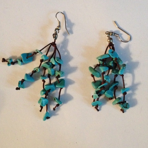 Turquoise string earrings