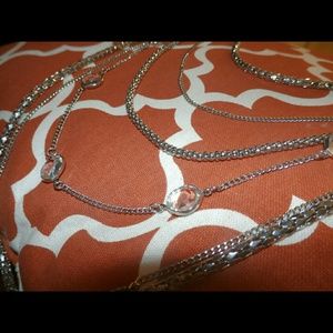 Silver tone Multi Layer Necklace