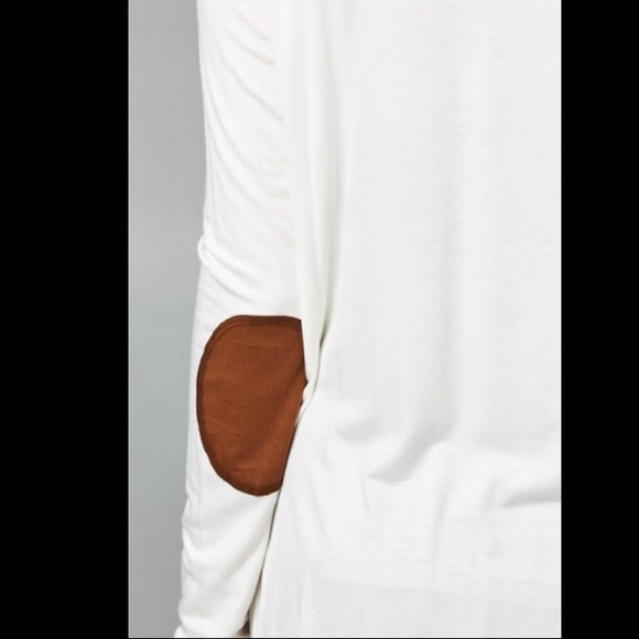 🇺🇸Ivory Patch Elbow Open Cardigan - Picture 4 of 4