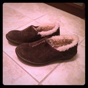 Brown suede UGG flats