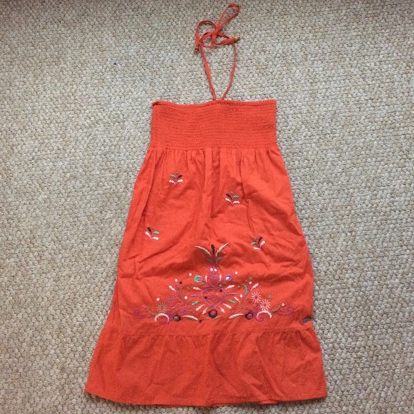 Roxy Halter Dress, Orange, Size M