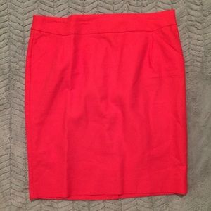 J. Crew coral pencil skirt with pockets