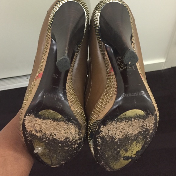 Burberry Platform Brown Heel Pumps Size 9 - Picture 3 of 4