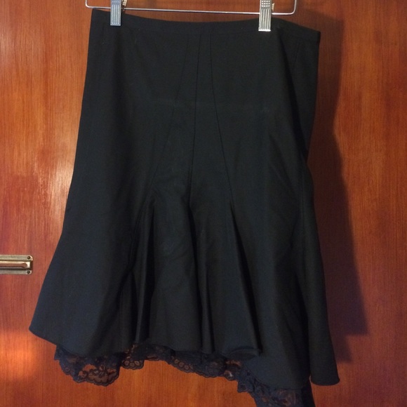 The Limited black bell skirt with lace slip