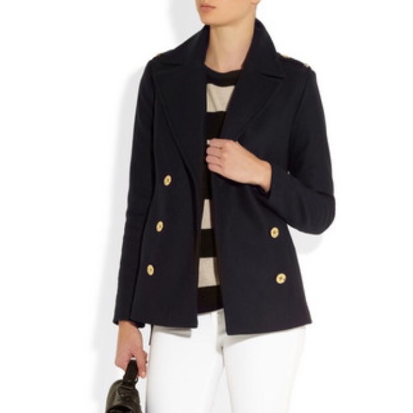 MICHAEL Michael Kors black wool peacoat
