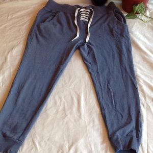 Lace up sweatpants