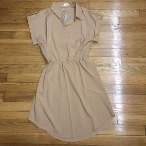 Tan Mid-thigh Casual Dress