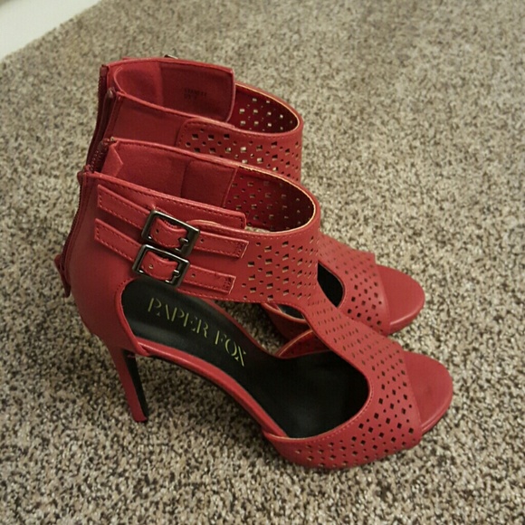Paper Fox Shoes - Paper Fox Crimson Heels Paper Fox Shoes - Paper Fox Crimson Heels