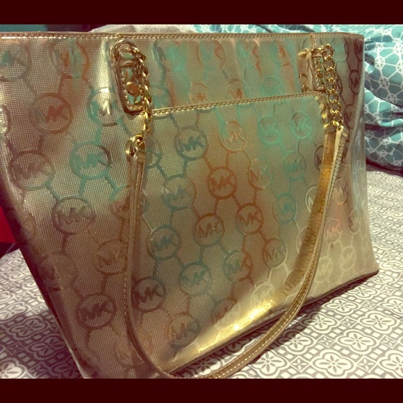 Gold Michael Kors Purse