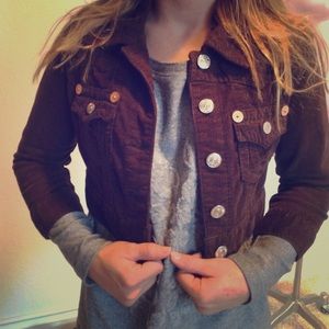 True Religion Jimmy Corduroy Crop Jacket sz Small