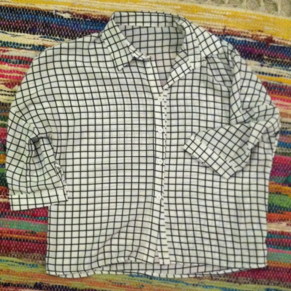 Boxy Grid Button Up