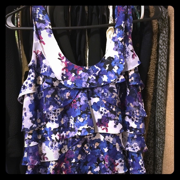 White House Black Market floral sleeveless top