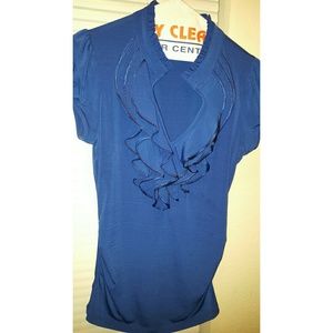 Blue Ruffle Top
