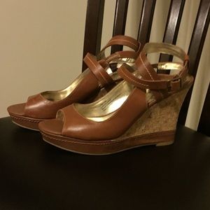 Audrey Brooke Ankle Strap Wedge Sandals