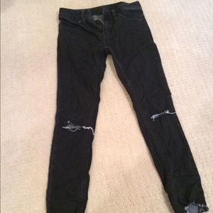 Distressed black jeans
