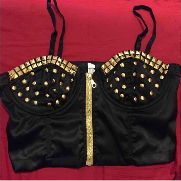 Black & gold bustier