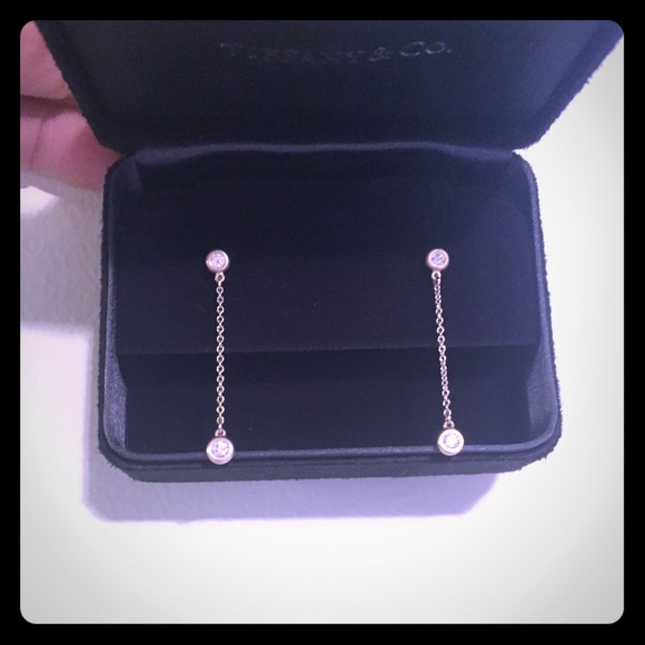 Tiffany Elsa Peretti Diamond Earrings with receipt