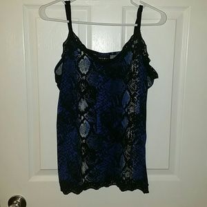 Blue Snakeskin Print Cami