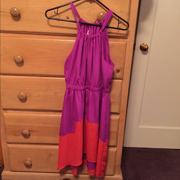 Fuchsia and orange dress
