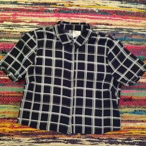 Window Pane cropped button up