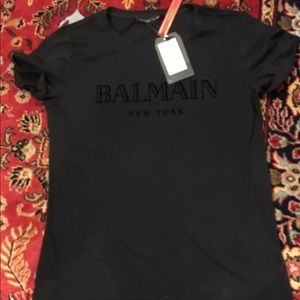 H&M Balmain Womens T Shirt Black