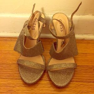 Guess gold sparkle heels. Brand new!