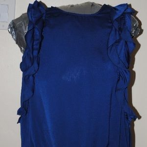 ✂️FINAL REDUCTION✂️ ruffled top in cobalt blue