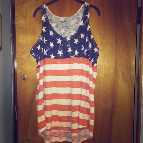 American flag racer back tank