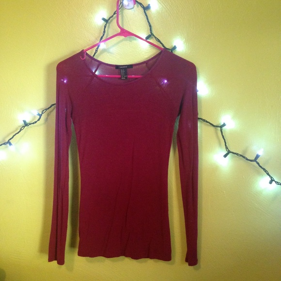 Burgundy Sheer Top